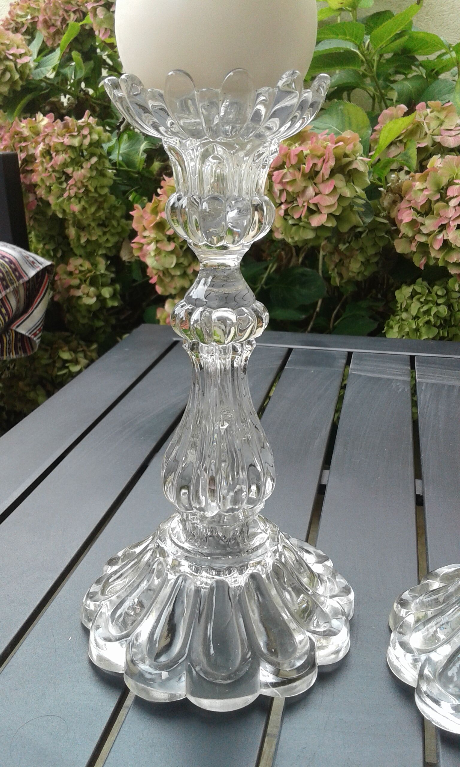 Pair of crystal candlesticks