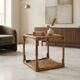 Vintage coffee table in wicker and bamboo, Italy, 1970s-1980s.