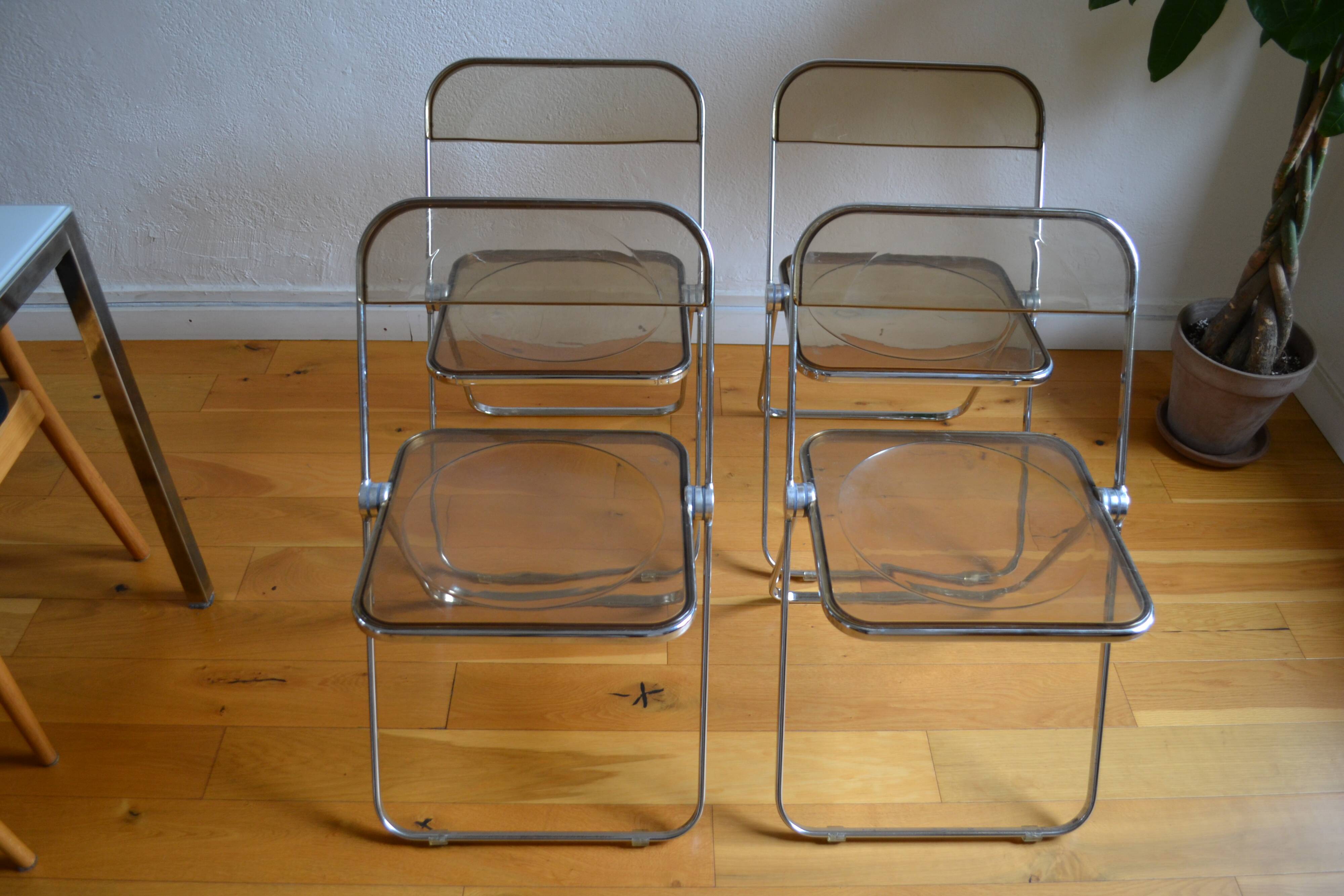 4 chaises Plia by Giancarlo Piretti @ castelli circa 1970