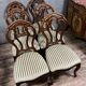 Suite of six mahogany chairs with openwork backs from the Napoleon III era around 1850