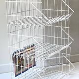 Trio of stackable steel wire baskets vintage italy