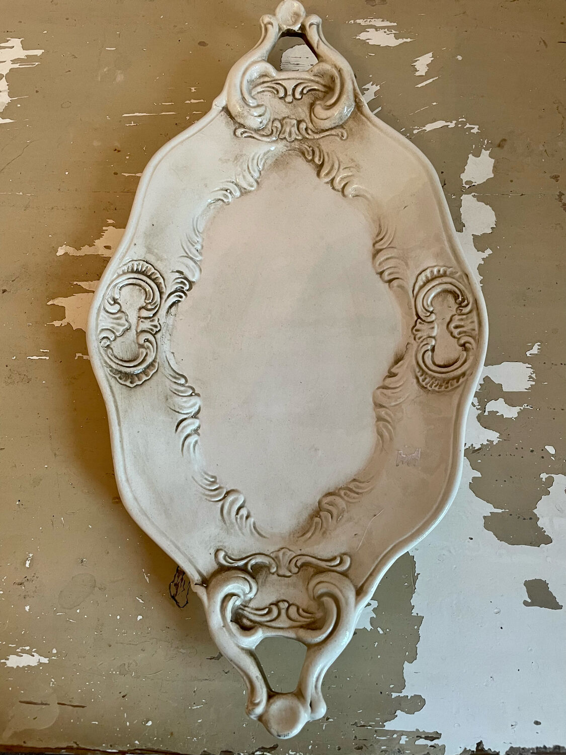 Aged white porcelain dish