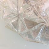 Vintage structured glass round ceiling lamp 60s-70s