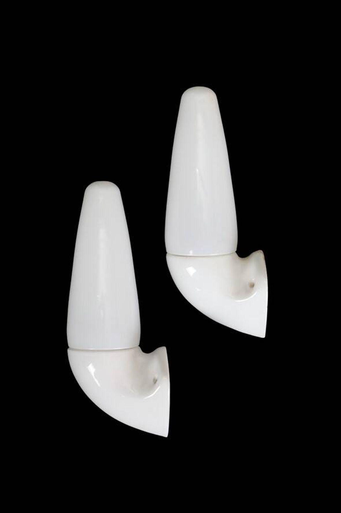 Set of 2 IFÖ “6035” / Stig Carlsson ceramic / glass / wall lamps / mid-century modern design