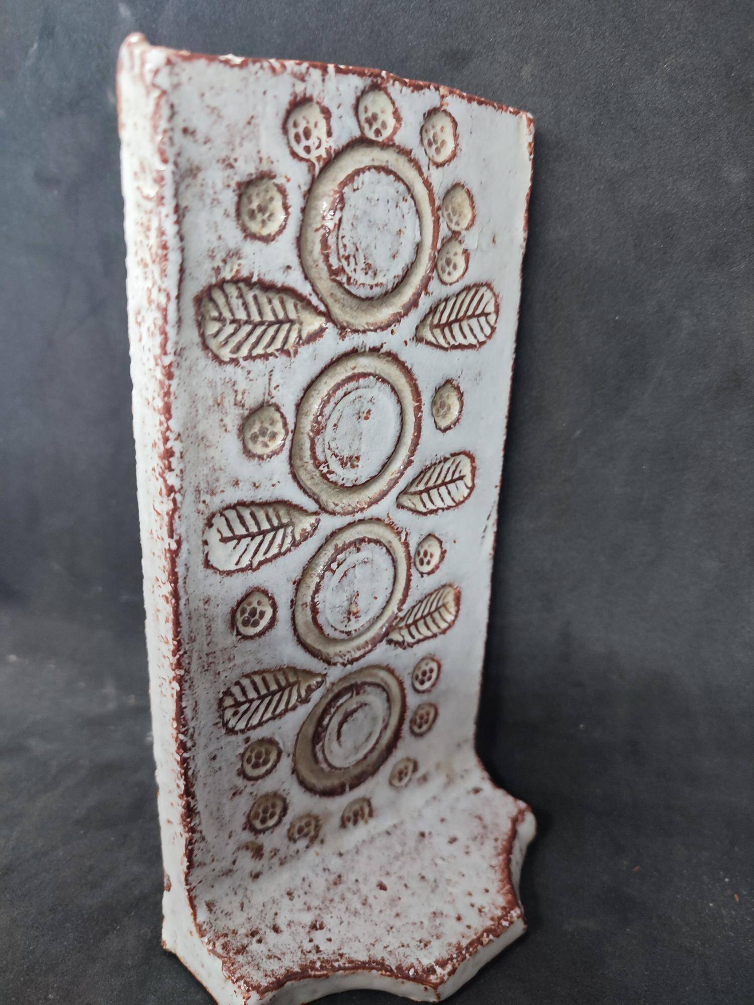 Candle holder with floral decoration typical of Michel Barbier's work but not signed in good condition