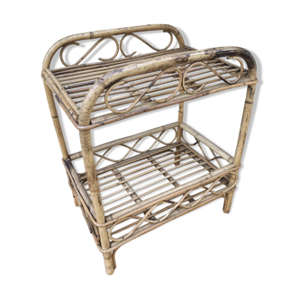 Rattan side table