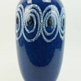 scheurich floor VASE blue with white swirl pattern fat lava model no.546-41