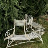 Arras bench for tree - vintage - white