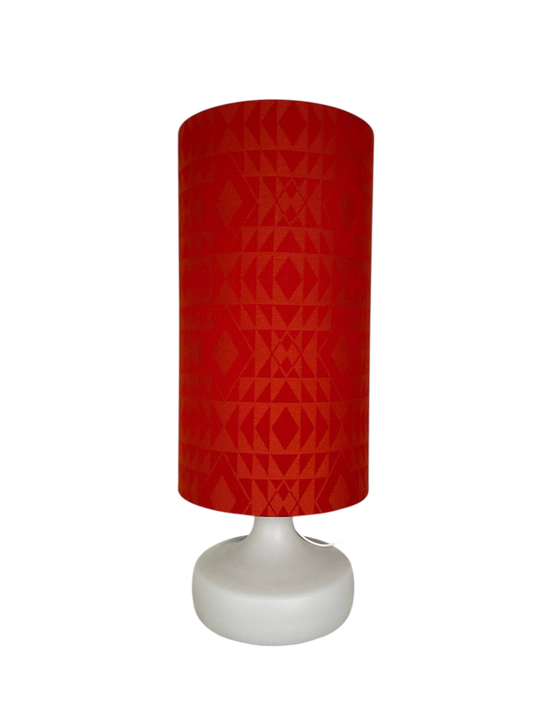 Lampe à poser Eldorado - opaline blanche et tissu vintage