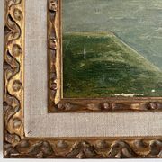 Huile sur carton "Le Croisic jetée en bord de mer", début XXe