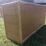 Rattan bamboo chest of drawers 1970 vintage