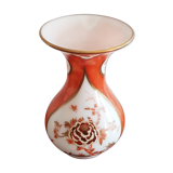 Vase orange motif fleurs