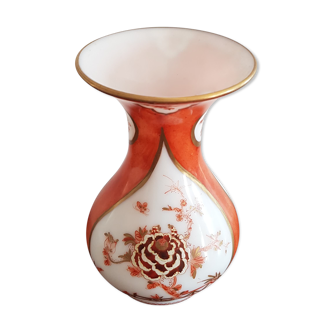 Vase orange motif fleurs