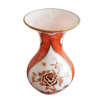 Orange vase patterned flowers