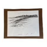Drawing - view of kersiny - brittany