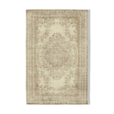 Tapis beige anatolien contemporain tissé à la main 193 cm x 300 cm