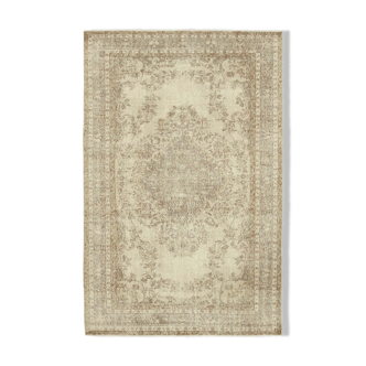 Tapis beige anatolien contemporain tissé à la main 193 cm x 300 cm