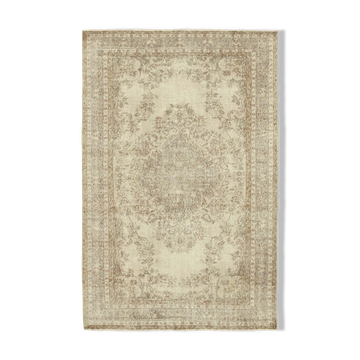 Tapis beige anatolien contemporain tissé à la main 193 cm x 300 cm
