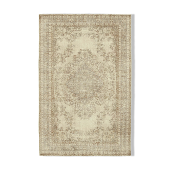 Handwoven contemporary anatolian beige carpet 193 cm x 300 cm