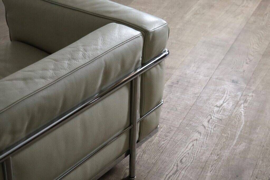 Cassina LC3 armchair by Le Corbusier in leather, Italy 1980s