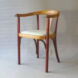 Thonet Art Deco armchair 1930, No. A 967 F, leather saddle.