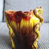 Vintage vase signed with a snake decoration