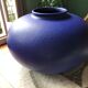 Overseas blue ceramic ball vase around 1960
