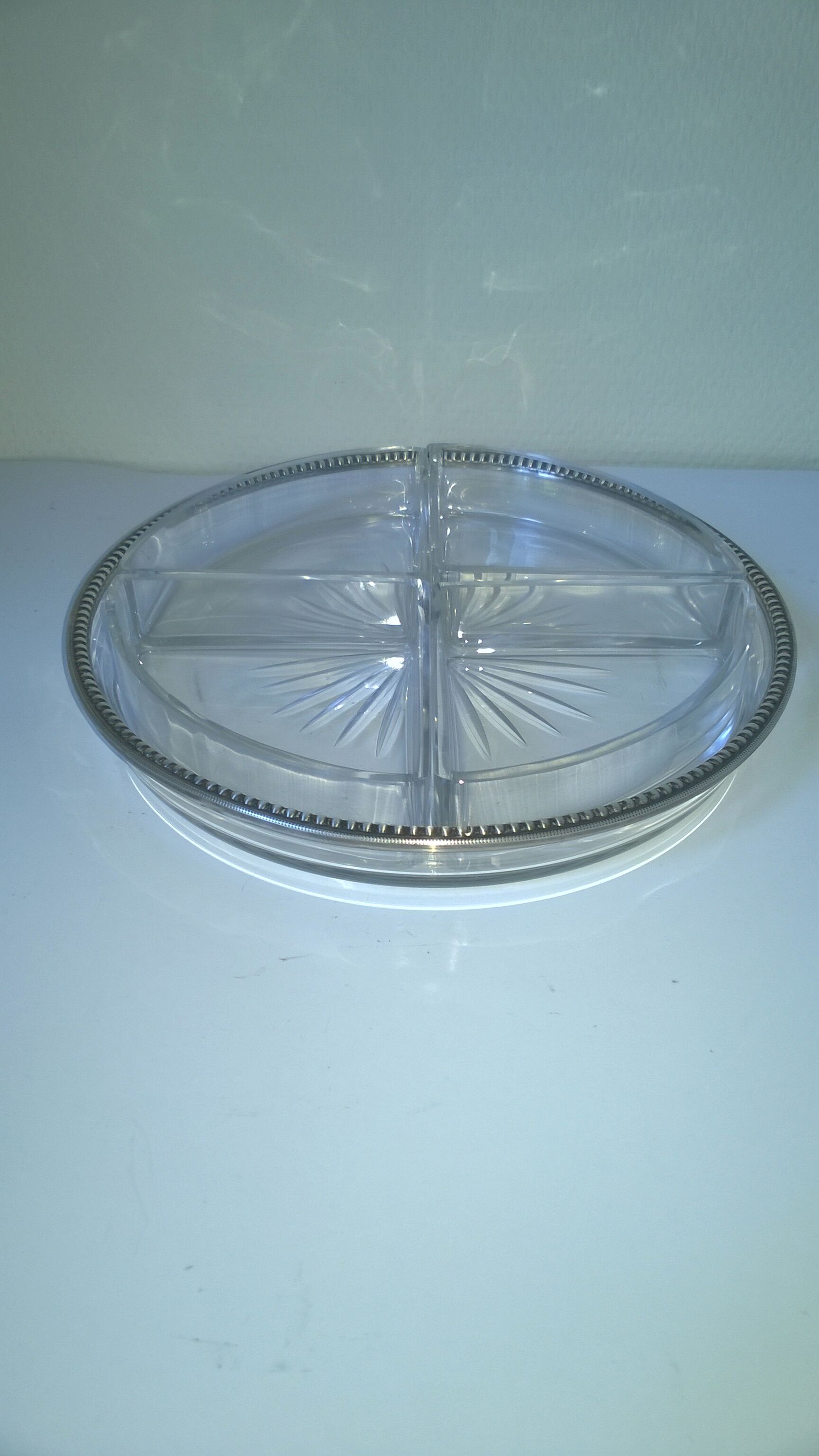 Aperitif tray in crystal and silver 950