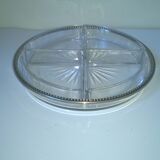 Aperitif tray in crystal and silver 950