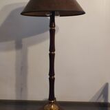 Lampe tripode art déco en bois et laiton signé France Paris