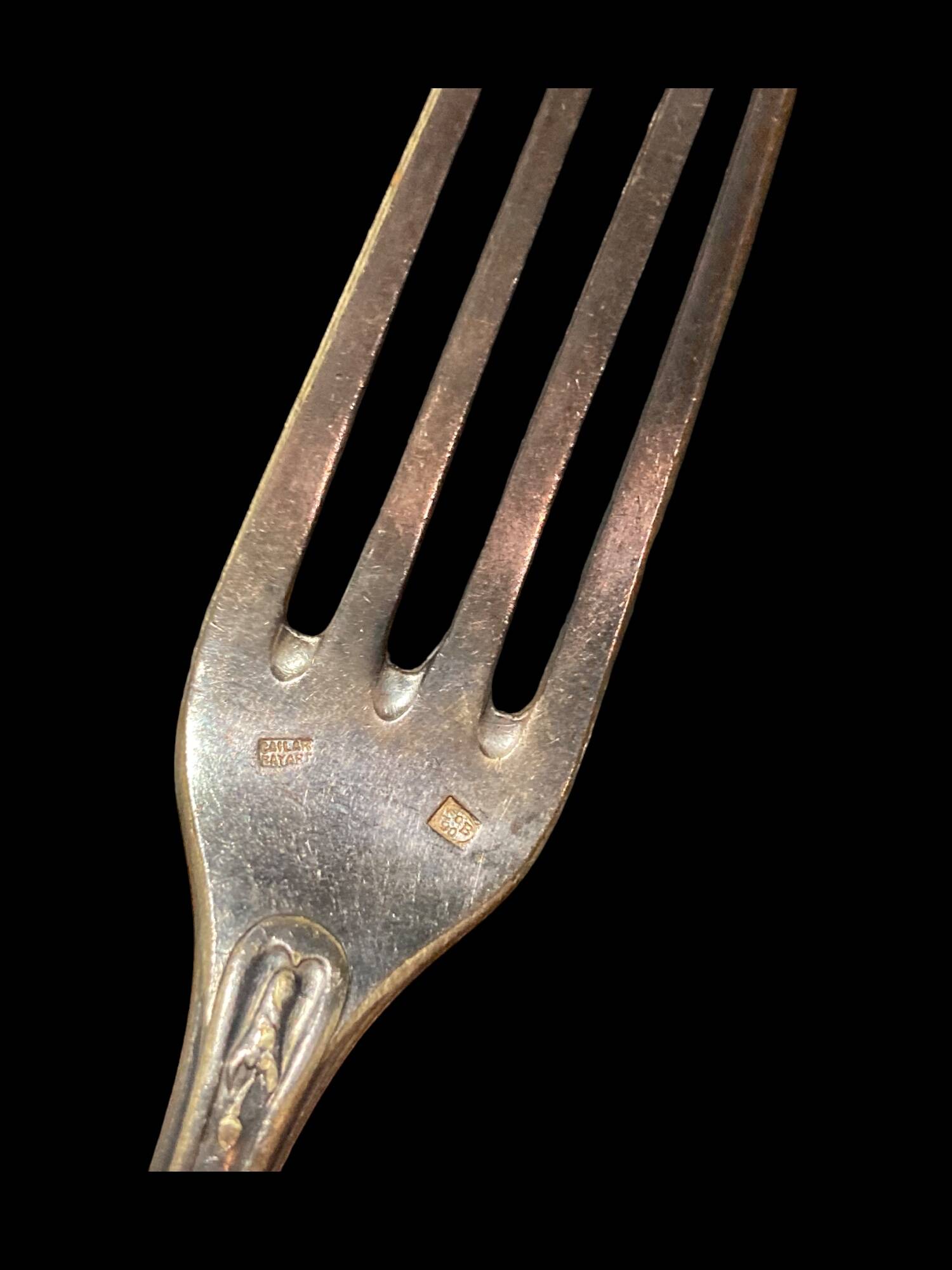 Fork and soup spoon in silver metal in their box from the brand "CERAVER OSTEAL"