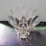 Ancien vase verre moulé transparent forme bulles décoration vintage