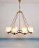 Large Viennese Modernism curved brass wave chandelier by Hugo Gorge, 1940s