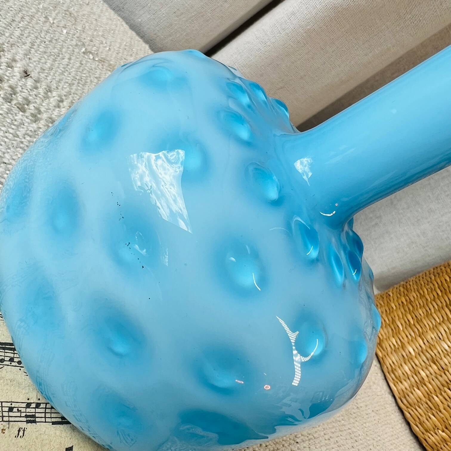 Blue opaline soliflore vase