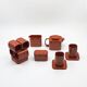 Brick Red Sakura Tea Service by Makio Hasuike for Franco Pozzi