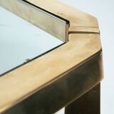 Peter Ghyczy square coffeetable brass glass table, the netherlands