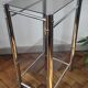 Sellette / Table d'appoint vintage Yves Boutboul - Métal chromé & verr