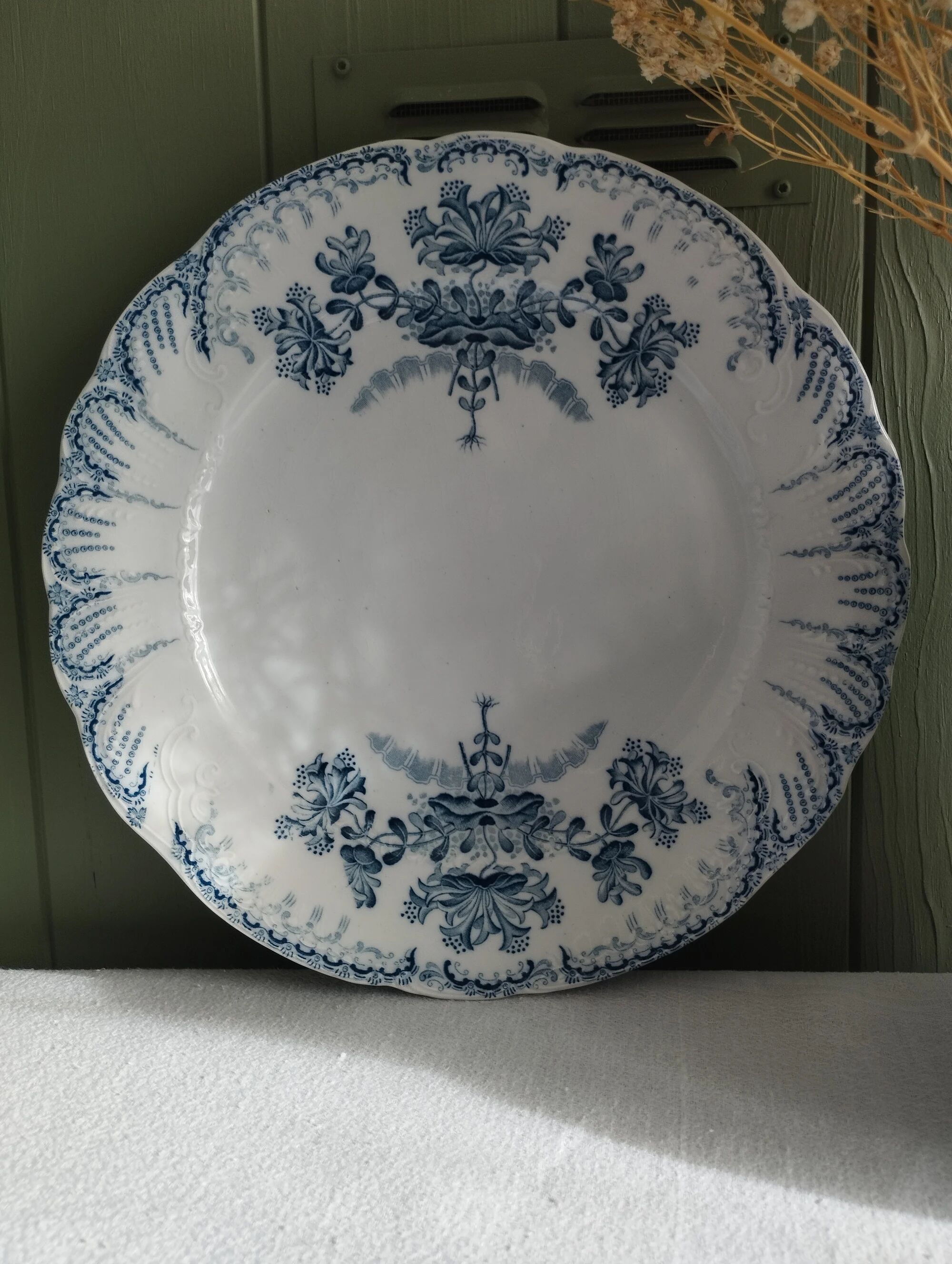 "Regency" - 6 flat plates ironstone St-Amand & Hamage