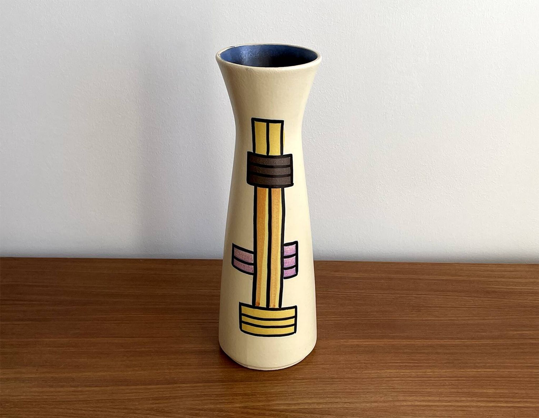 VEB Haldensleben 3148B Diabolo Vase - East German GDR Mid-Century Modern Cylindrical Design