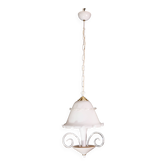 Lustre vintage blanc « umbrella » en verre de Murano, années 1980
