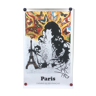 Affiche originale Paris pour la sncf, Dali Salvador  1970 - 99x62cm