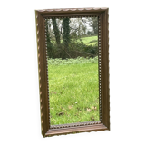 Rustic mirror called brutalist, molded carved natural wood