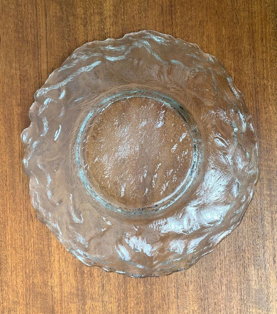 Vintage frosted glass bowl, 1970s.