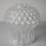 Old globe lamp shade chandelier lighting fixture in glass relief decor 16 cm