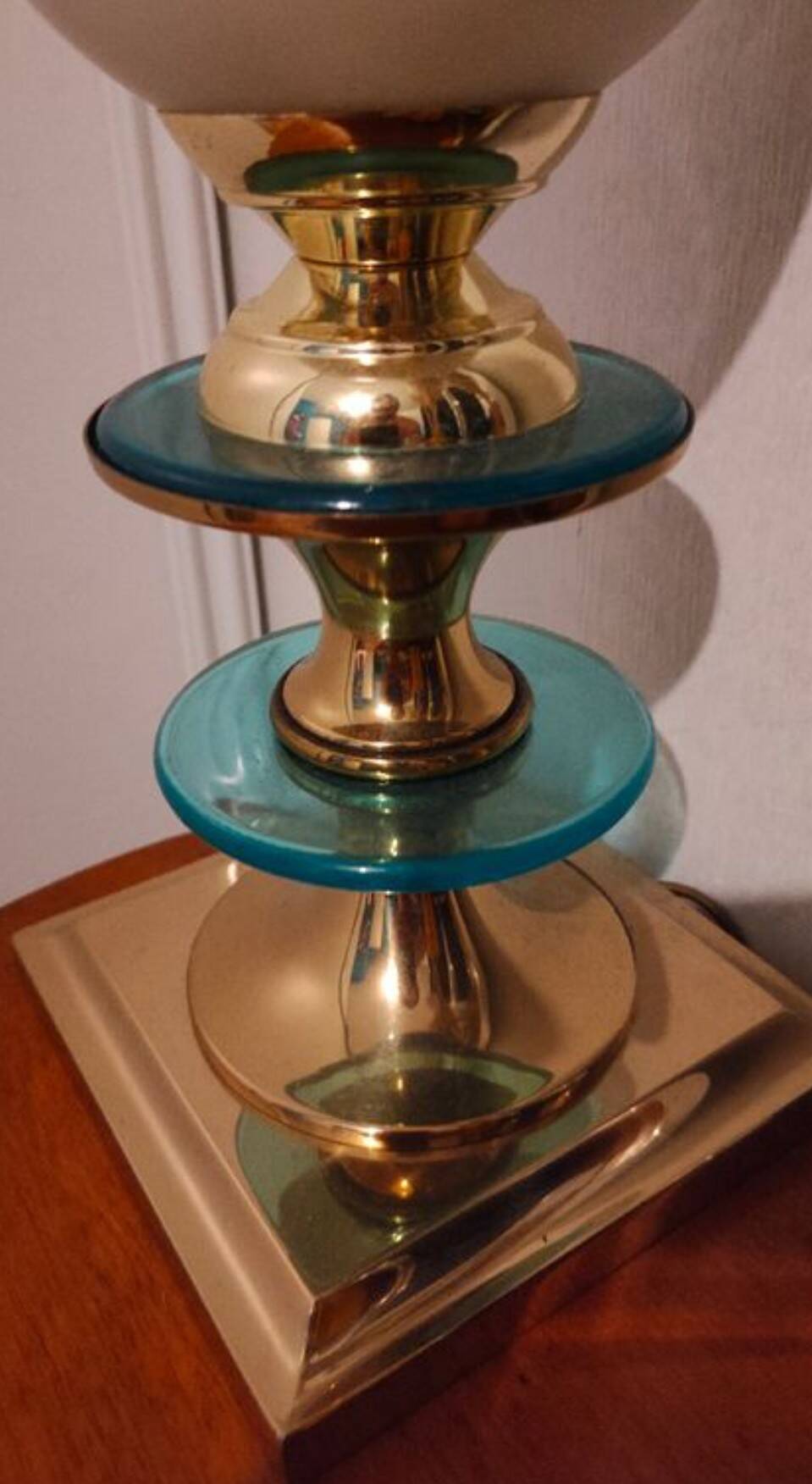 Vintage brass and plexi lamp 1980