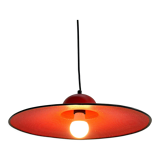 Red suspension lamp in perforated metal, 1970