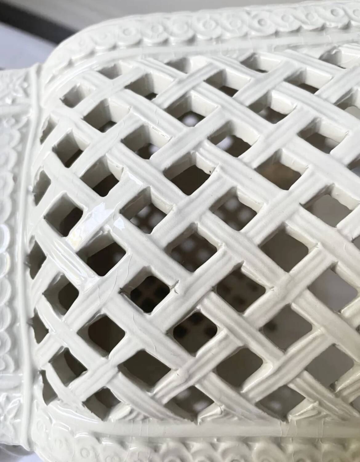 Openwork planter in Italian earthenware