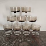 Smoked glass champagne glass