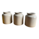 Old glazed stoneware mustard pots