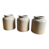 Anciens pots à moutarde en grès émaillé